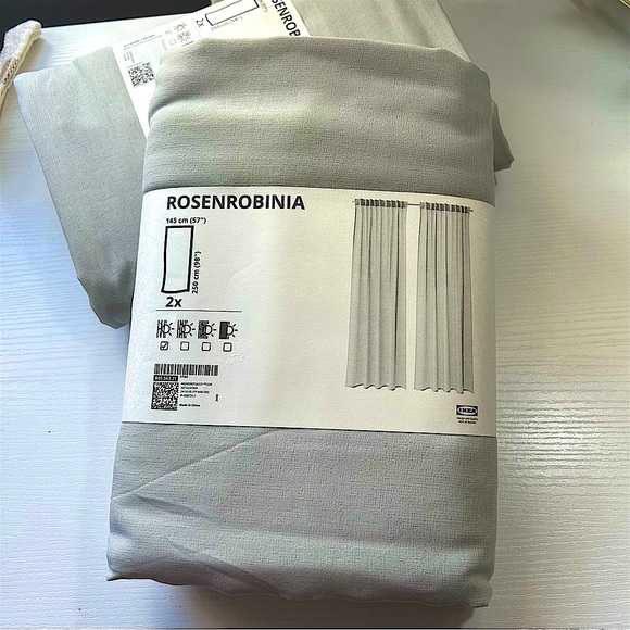 NWT 2 packs/4 panels IKEA Light Gray window curtains 57”x 98”L